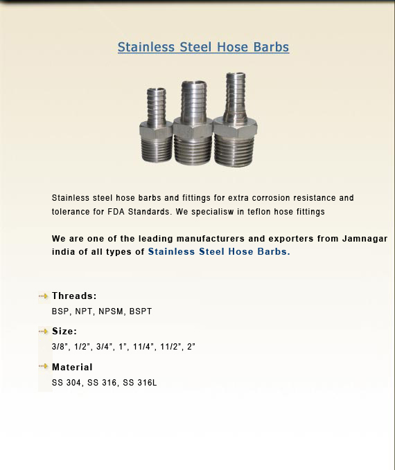 Stainless Steel Hose Barbs